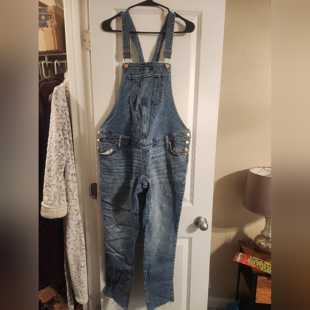 Women's Maternity Blue Denim Overalls